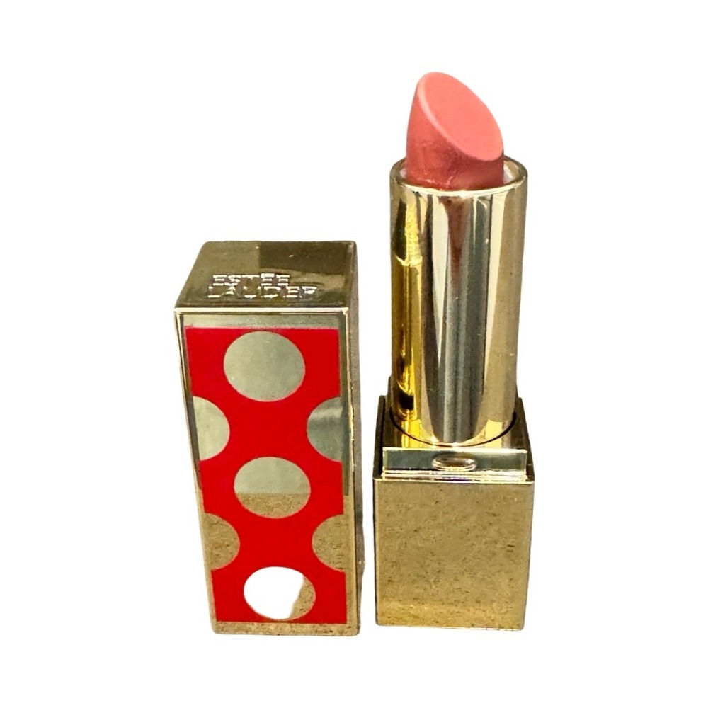 Estee Lauder Limited Edition Lipstick Sneak Peak AB4 Gold‎ Red Polka Dot 0.12 oz